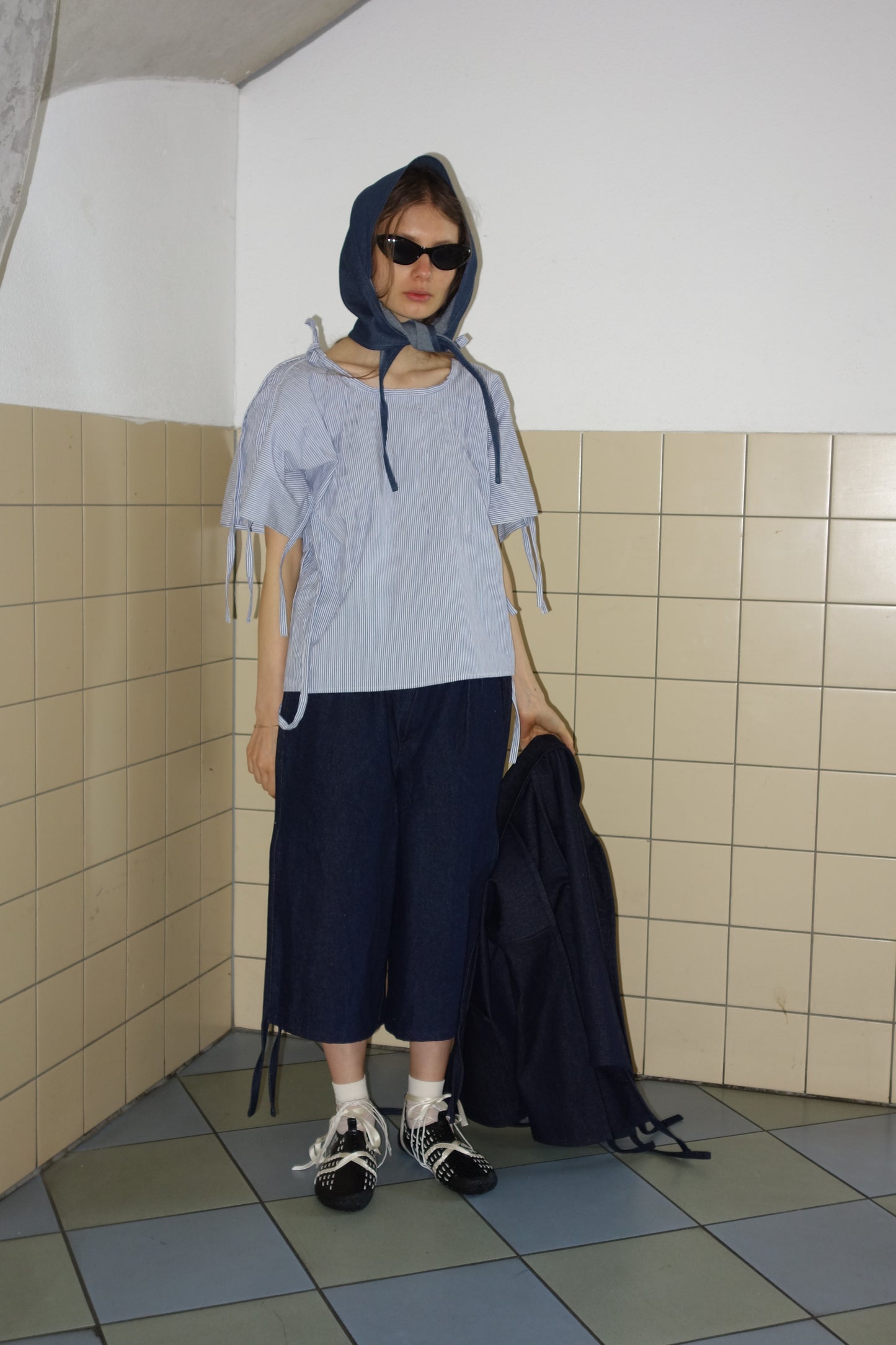 Cia Ribbon Shirt Striped Cotton