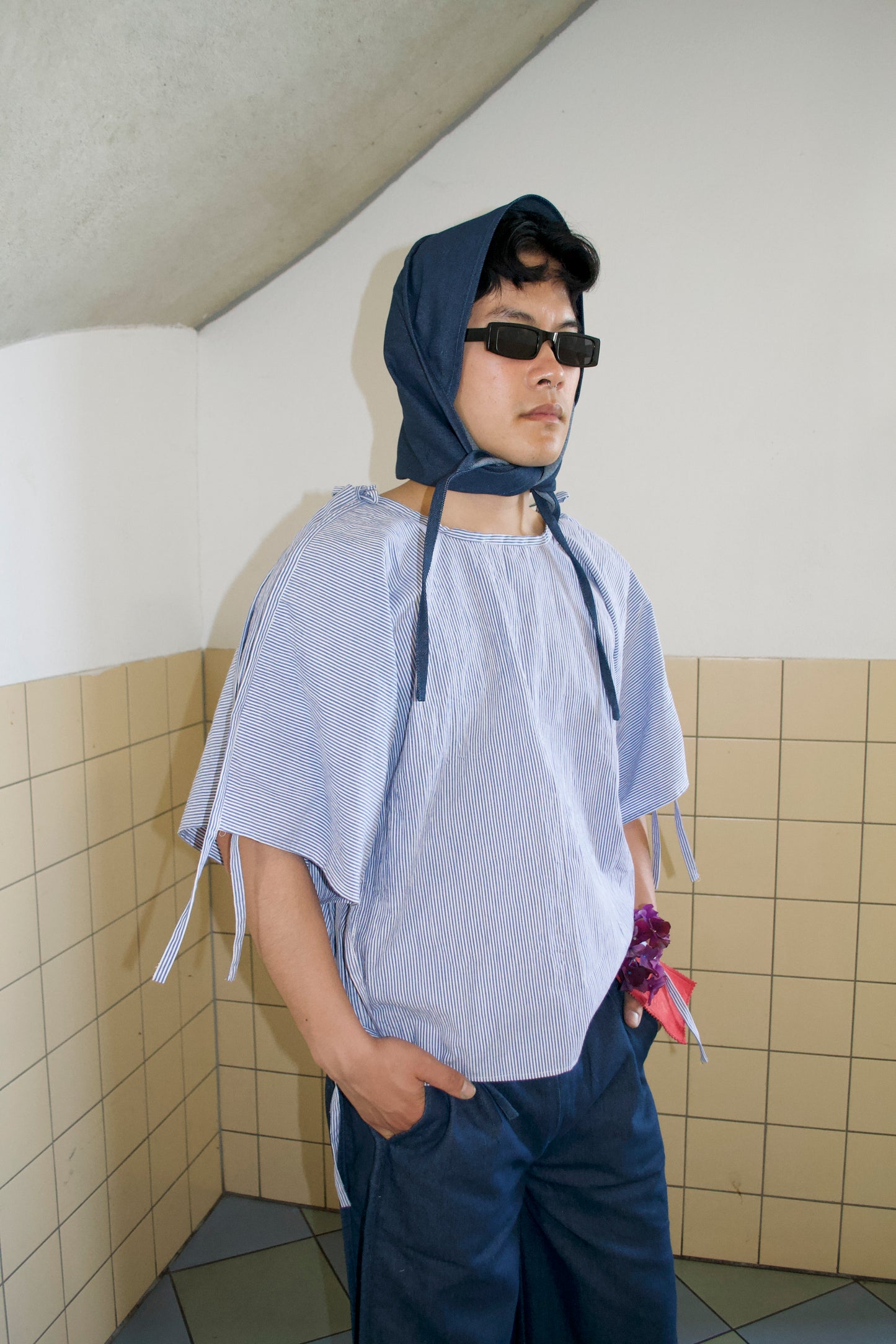 Cia Ribbon Shirt Striped Cotton