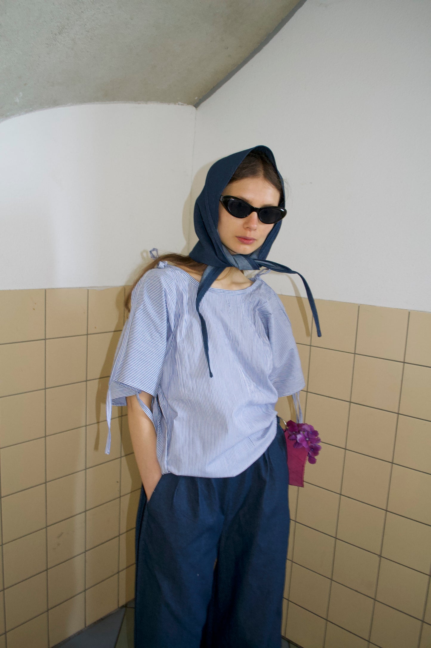 Urs Scarf Blue Denim