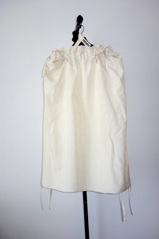 Lu Ribbon Skirt Off-White Silk